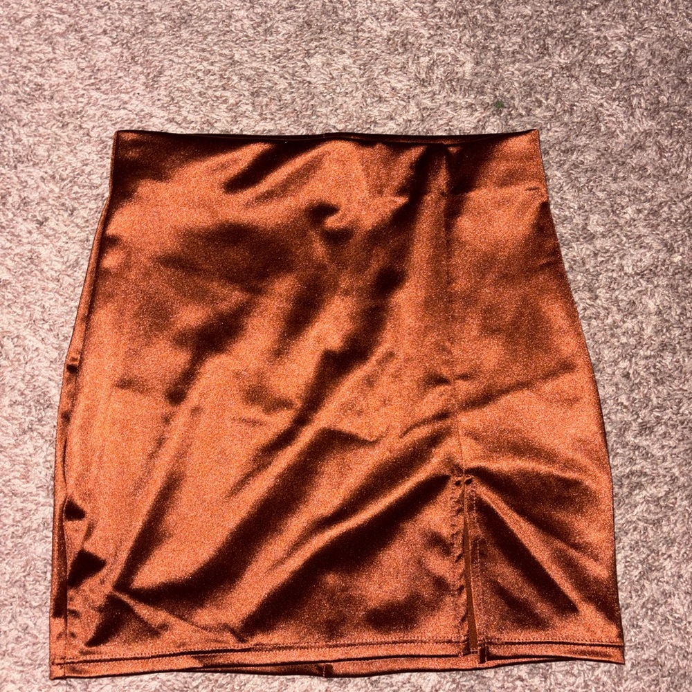 Better Be Shimmering Copper Pencil Skirt